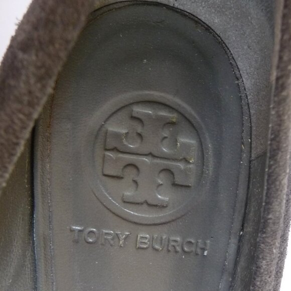 TORY BURCH Size 7.5 Sally Split Suede Wedge Heels Pumps - Picture 13 of 15